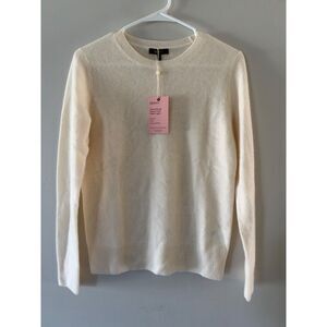NEW Quince Mongolian Cashmere Crewneck Sweater Ivory Women's Size XS